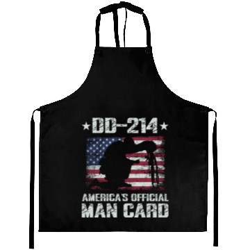 Discover DD-214 America's Official Man Card Veteran Pride Aprons