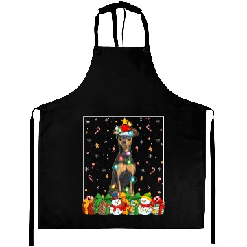 Discover Miniature Pinscher Dog Christmas Lights Aprons