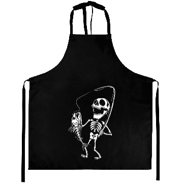 Discover Funny fishing skull Aprons