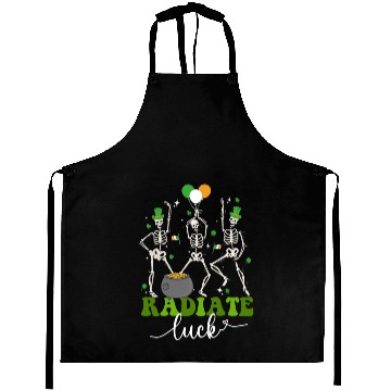 Discover Skeleton Radiate St Patricks day shamrock Aprons