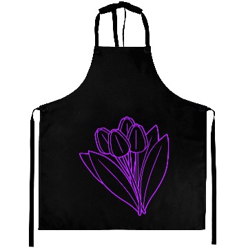 Discover Pink Purple Tulips Bouquet Spring Summer Flowers Aprons
