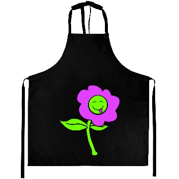 Discover Purple Flower Spring Summer Nature Funny Face Fun Aprons