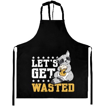 Discover Let's get wasted beer raccoon Aprons