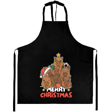 Discover Capybara Christmas Tree Merry Christmas Aprons