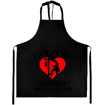 Discover Lineman Valentine Insulator Love Humor Design Aprons