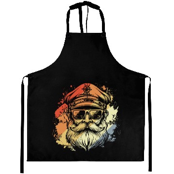 Discover Retro Sailing Captain Drawing Aprons