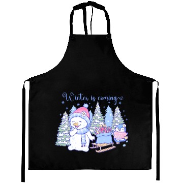 Discover winter snow man Aprons