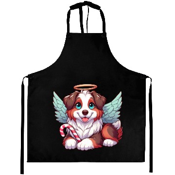 Discover Cute Christmas Dog Australian Shepherd Aprons