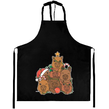 Discover Capybara Christmas Tree Funny Animal Christmas Aprons