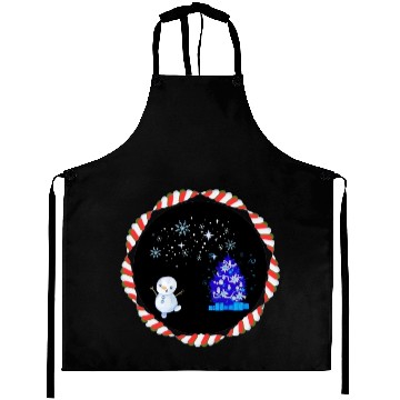 Discover Festive Christmas Illuminated Tree with Snowman Aprons