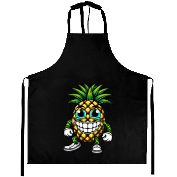 Discover Pineapple fruit fruity summer cool sweet cartoon Aprons