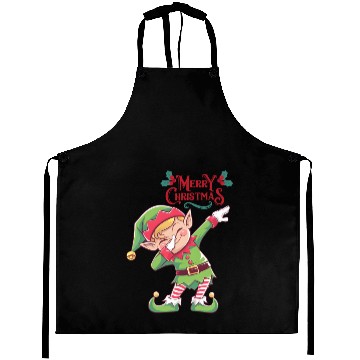 Discover Mischievous Christmas Elf Dab Pose Aprons