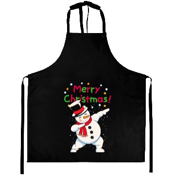 Discover Fun Dabbing Snowman Christmas Aprons