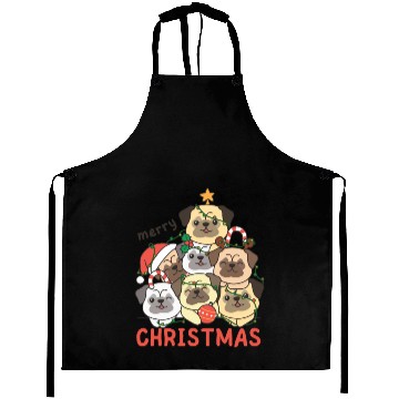 Discover Pug Christmas Tree Merry Christmas Aprons