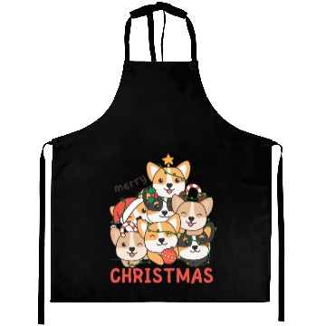 Discover Corgi Christmas Tree Merry Christmas Aprons