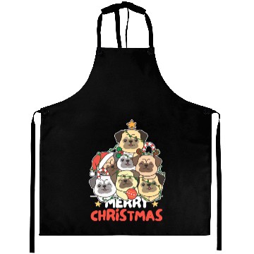 Discover Pug Christmas Tree Merry Christmas Aprons