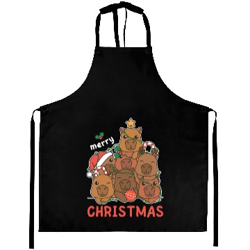 Discover Capybara Christmas Tree Merry Christmas Aprons