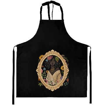 Discover Flower Woman in a Vintage Frame Aprons