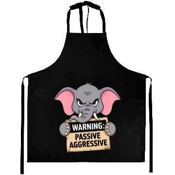 Discover Warning Passive Aggressive Elephant Humor Aprons