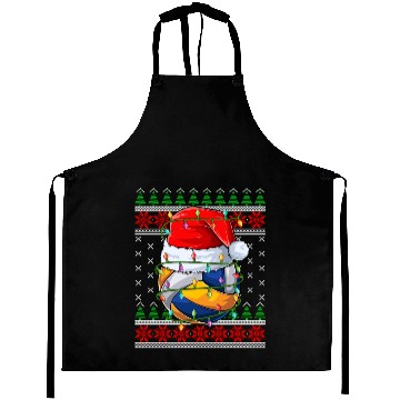Discover Volleyball Ugly Christmas Santa Hat Aprons