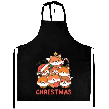 Discover Fox Christmas Tree Merry Christmas Aprons