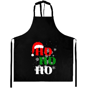 Discover Christmas Ho Ho Ho Snow Flakes with Santa Hat Aprons