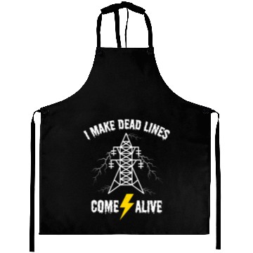 Discover I Make Dead Lines Come Alive – Lineman Halloween Aprons