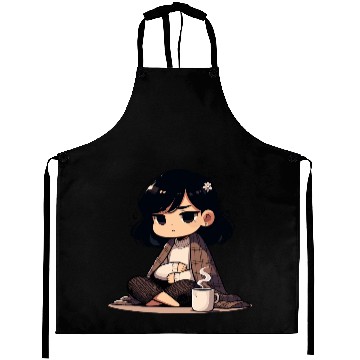 Discover Cozy Anime Character with Coffee Aprons