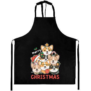 Discover Corgi Christmas Tree Merry Christmas Aprons