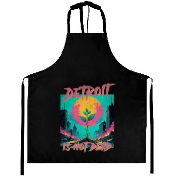 Discover Detroit is not dead vintage retro punk Aprons