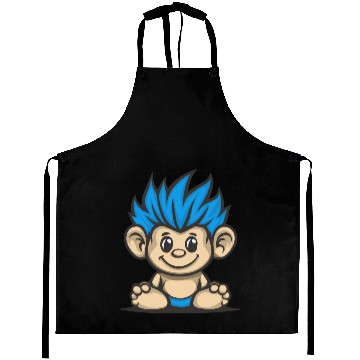 Discover Blue Haired Cute Chibi Monkey Aprons