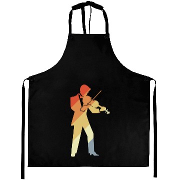 Discover Retro Violin Boy Graphic Aprons