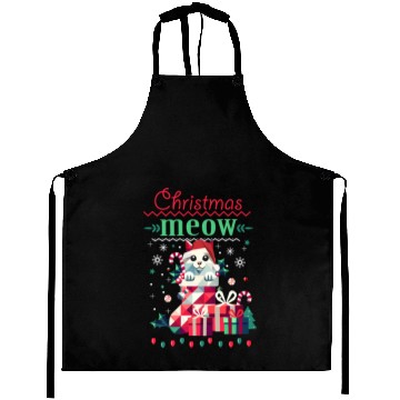 Discover Playful cat in a stocking - Ugly Christmas Style Aprons