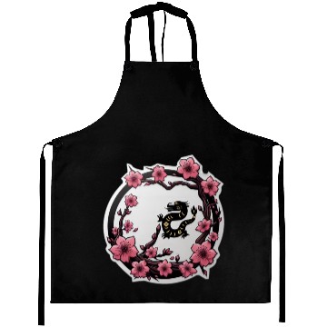 Discover Dragon Inside Cherry Blossoms Aprons