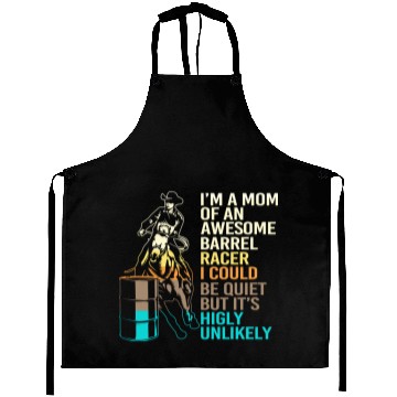 Discover Funny Horseback Riding Cowgirl Barrel Racing Mom Aprons