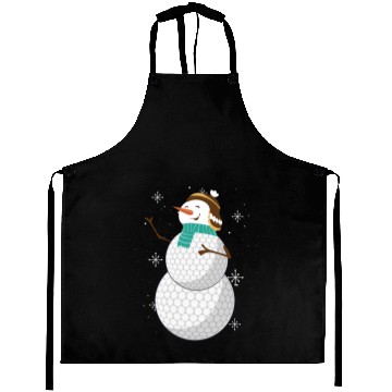 Discover Snowman with Golf Ball Body and Winter Charm Aprons