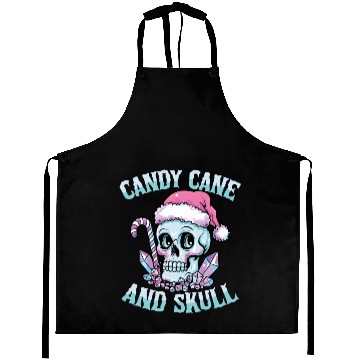 Discover Candy Cane And Skull Pastel Goth Christmas Skull Aprons