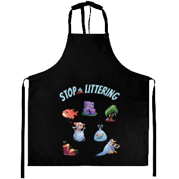 Discover Stop Littering Environment Embrace Recycling Aprons