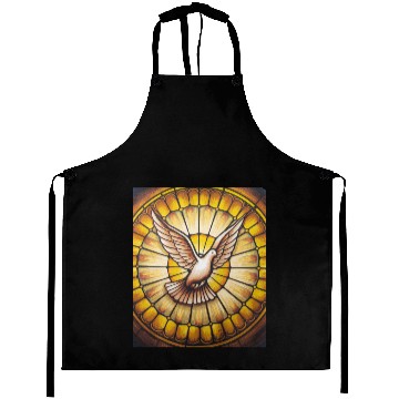 Discover Stained Glass Dove in Flight - Peace & Spiritualit Aprons