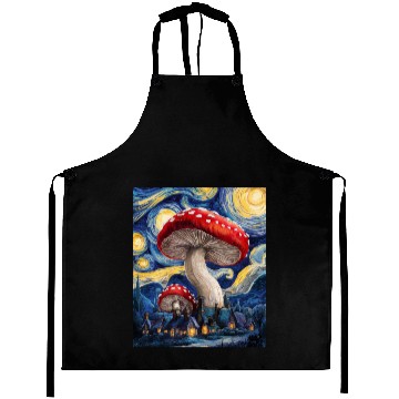 Discover Starry Night Mushroom Surreal Dreamscape nature Aprons