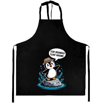Discover Stay Grounded Float Around Mindfulness Penguin Aprons