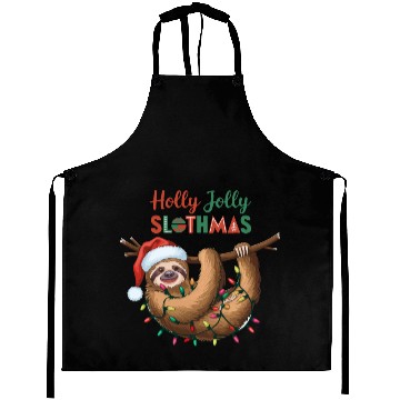 Discover Holly Jolly Slothmas Aprons