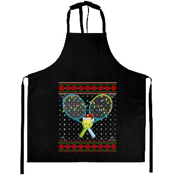 Discover Tennis Player Christmas Aprons