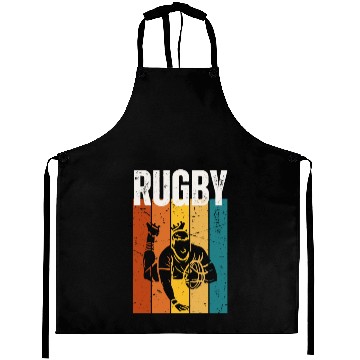 Discover Rugby Player Vintage Retro 70s Design Rugby Aprons