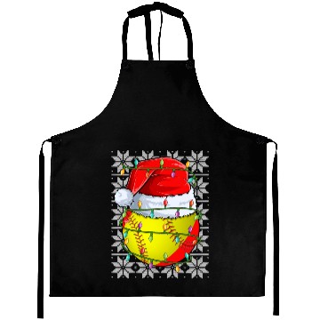 Discover Softball Christmas Lights Aprons