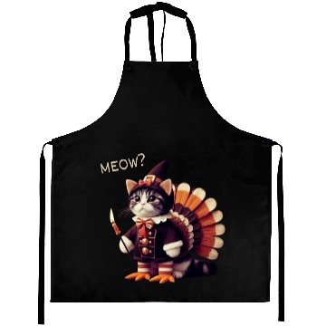 Discover Thanksgiving Cat Fake Cat Meow Aprons