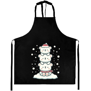Discover Polar Bear Christmas Tree Funny Animal Xmas Aprons