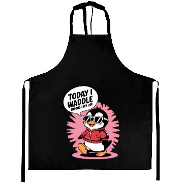 Discover Today I Waddle Through My Life Penguin Cool Aprons