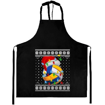 Discover Volleyball Christmas Aprons