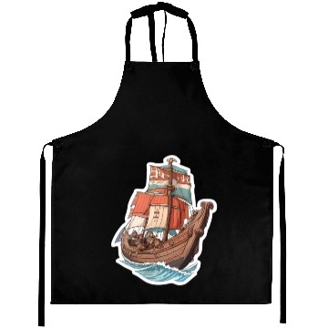 Discover Viking Ship Adventure Art Aprons